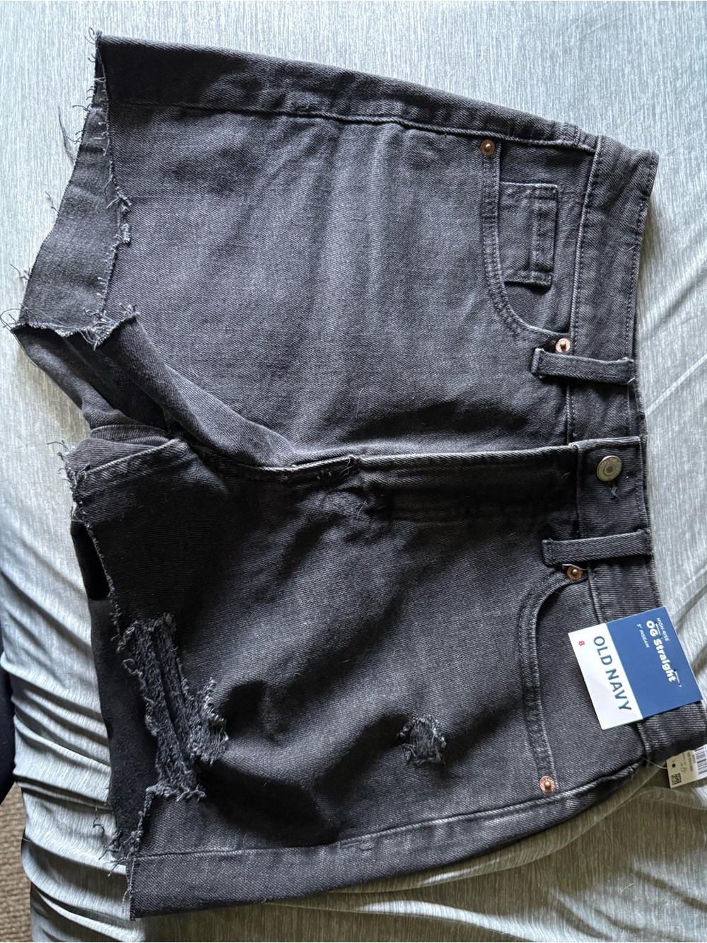 Old Navy Black Distressed Denim Shorts